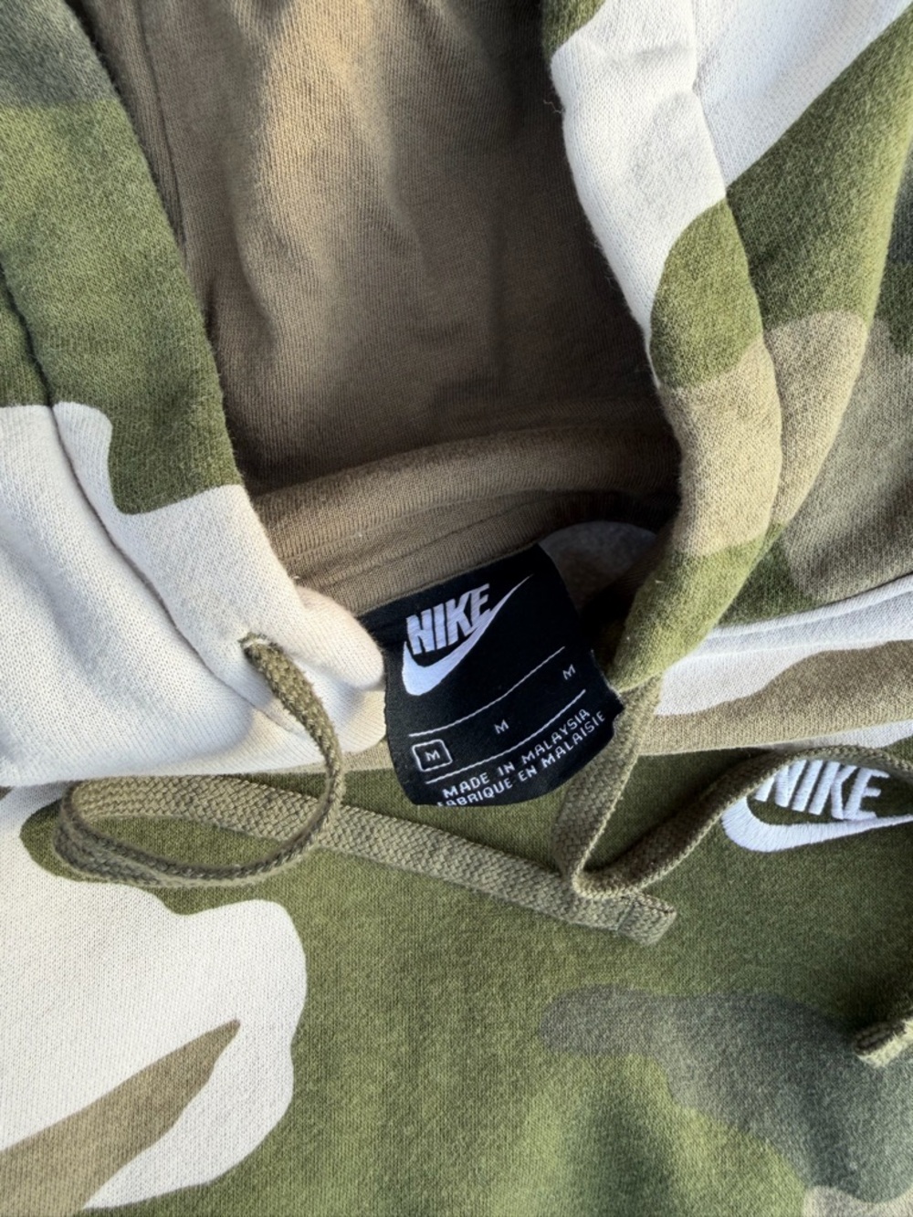 Nike Green and White Camo Hoodie - Picture 2 of 7